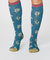 Bamboo Floral Under The Knee Socks Kingfisher Green