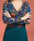 Lauren Top Printed Cotton Jersey Palace Blue