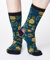 Garden Floral Print Bamboo Socks Teal Blue