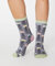 Floral Bamboo Socks Pebble Grey
