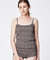 Feenie Contrast Print Bamboo Singlet - Aubergine